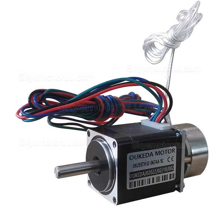 NEMA 11 Bipolar Stepper Motor OK28STH32-0674A-SC 5.88Ncm 0.67A 1.8deg 28×28×32.2mm 4 Wires with Brake